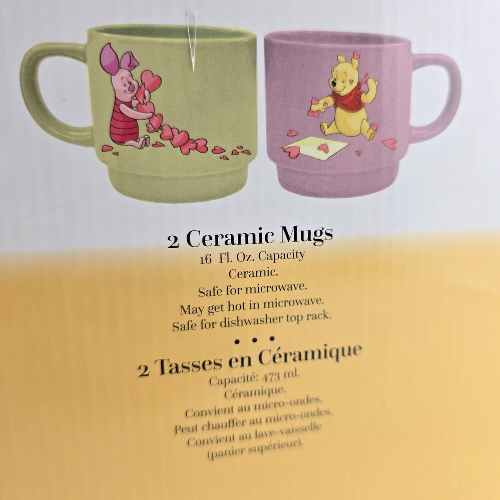 NIB Disney Winnie the Pooh 4 Piece Ceramic Mug and Coaster Gift Set OS - Picture 12 of 13